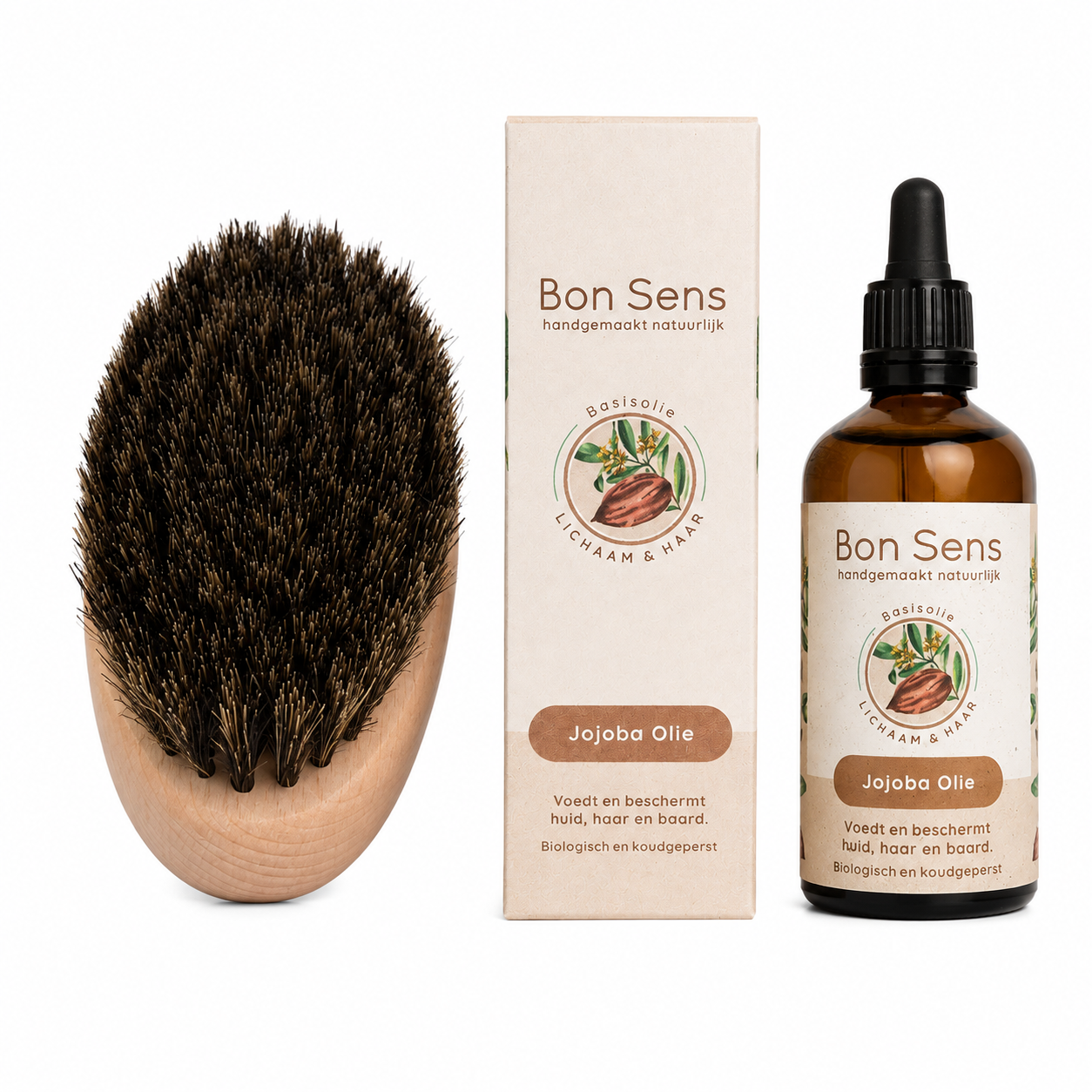 Droogborstel & Jojoba Olie Bundel - Le Bon Sens