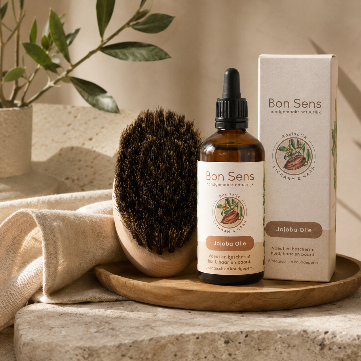 Droogborstel & Jojoba Olie Bundel